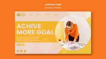 Free PSD business woman concept landing page template