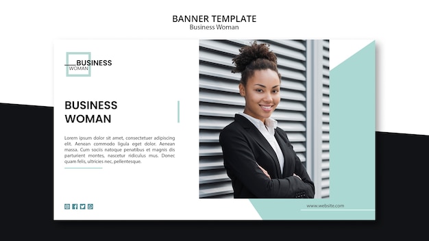 Free PSD business woman concept for template