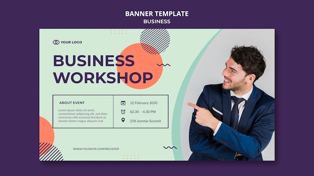 Free PSD business workshop concept banner template