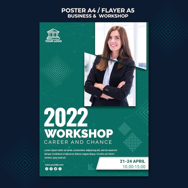 Free PSD business & workshop poster design