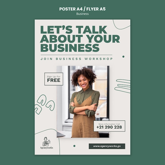 Business Workshop Poster Template – Free PSD Download