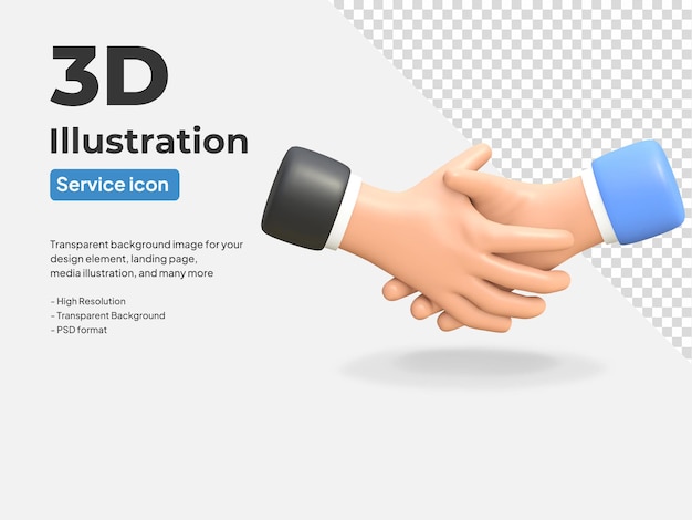 Бизнесмен рукопожатие значок изолированные 3d оказанные иллюстрации