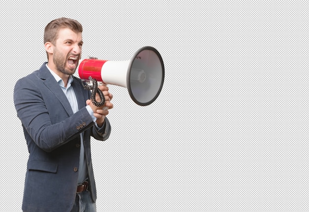 Businessman with megaphone