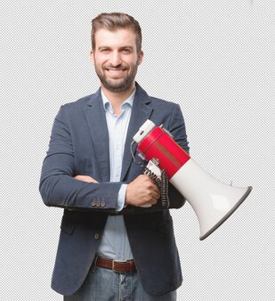 Businessman with megaphone