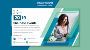 Free PSD businesswoman on a banner design template