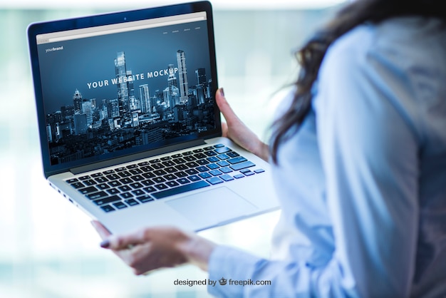 Businesswoman with laptop