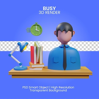 Busy icon 3d render isolated