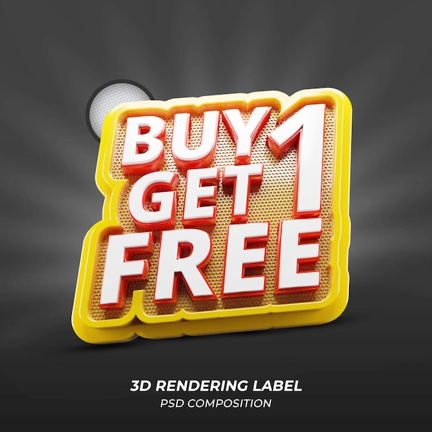 Buy 1 get 1 offer 3d label