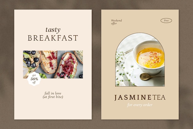 Cafe psd poster template set