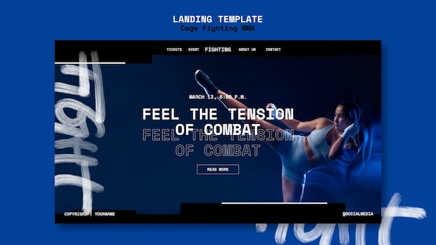 Free PSD cage fighting mma design template