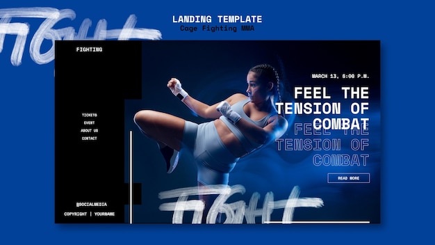 Cage Fighting MMA Design Template