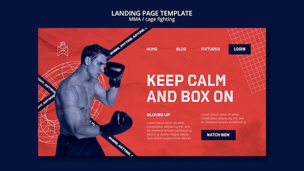 Cage fighting mma template design