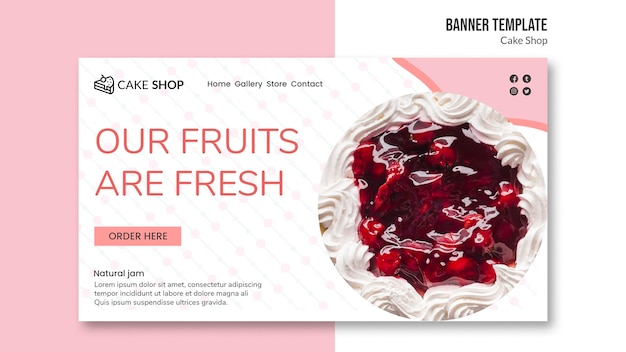 Cake shop concept banner template