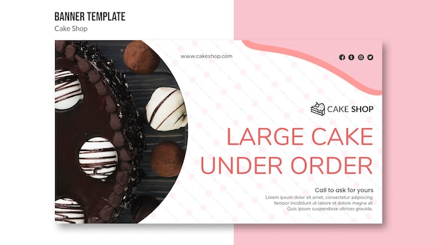 Free PSD cake shop concept banner template