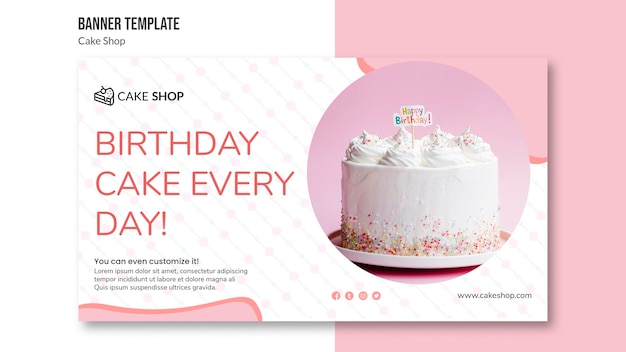 Cake shop concept banner template