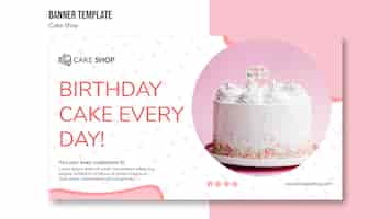 Free PSD cake shop concept banner template