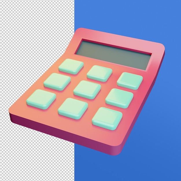 PSD gratuito calcolatrice negozio online illustrazione 3d