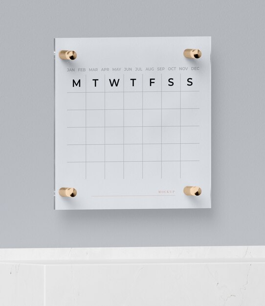 Calendar Pinned On Wall Mock-up