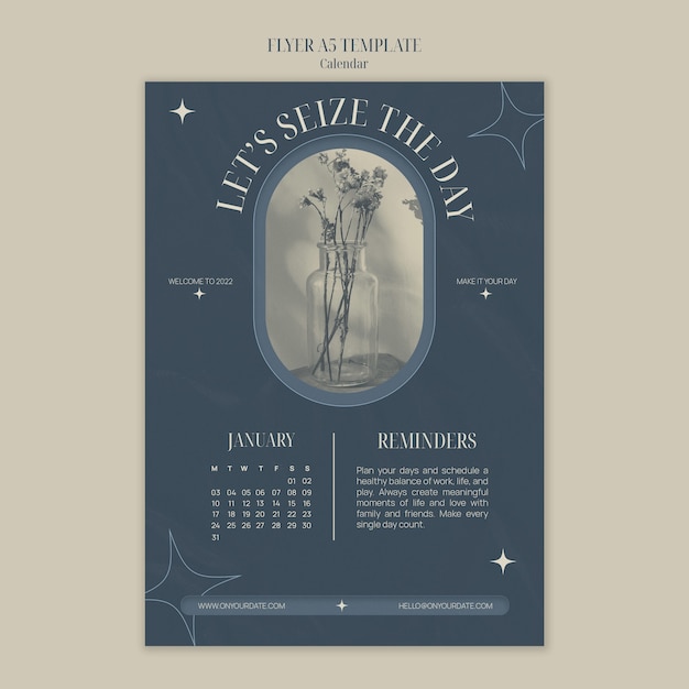 Free PSD calendars flyer design template