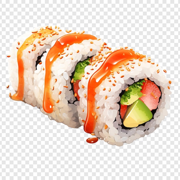 California roll isolated on transparent background