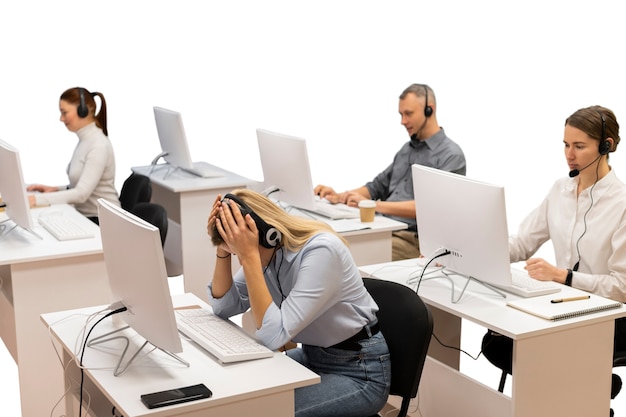 Free PSD call center workers at desk