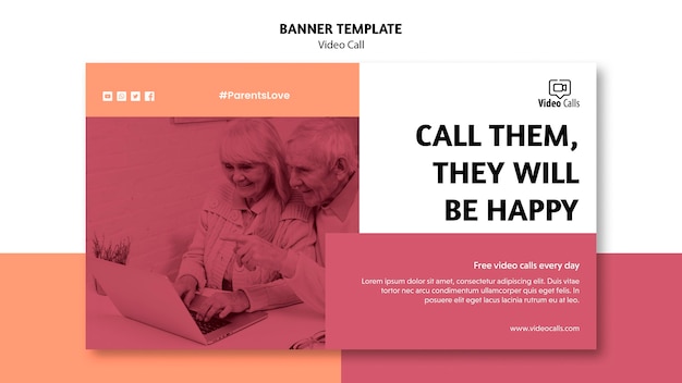 Unleash your creativity with Call them video call banner template – Free PSD download