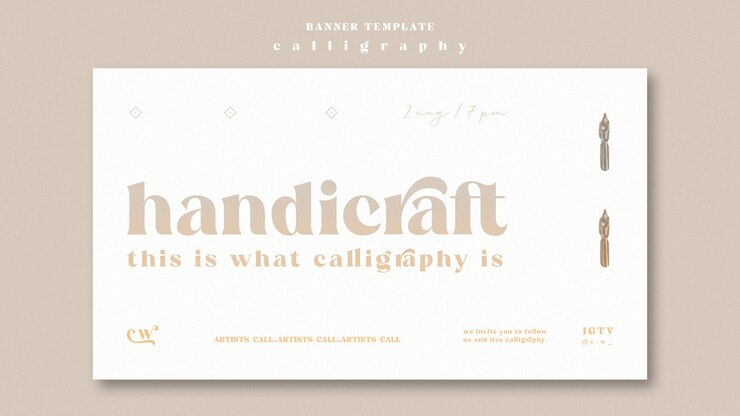 Free PSD calligraphy banner template theme