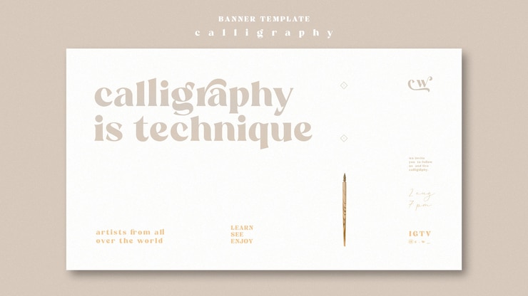 Free PSD calligraphy banner template