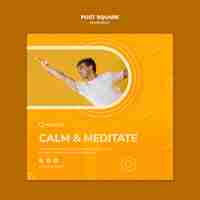 Free PSD calm and meditate post square template