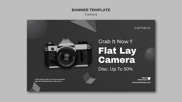 Modello di banner della fotocamera