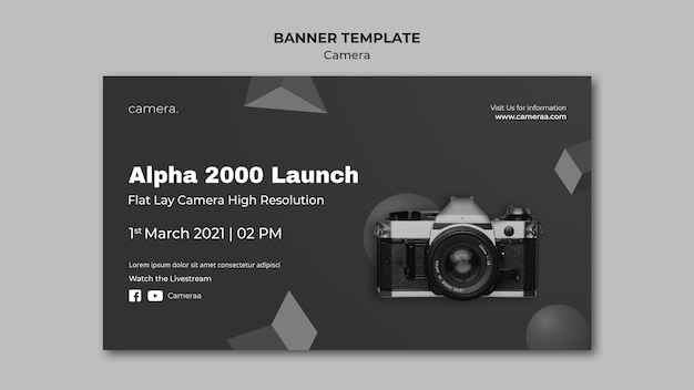 Free PSD camera banner template