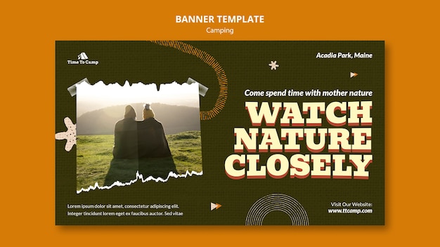 Camping banner template design