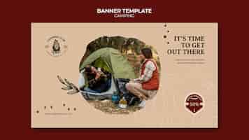 Free PSD camping banner template design