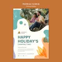 Free PSD camping holidays template flyer