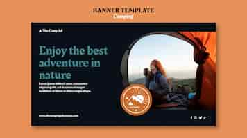 Free PSD camping horizontal banner template