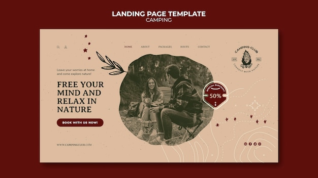 Camping landing page template design