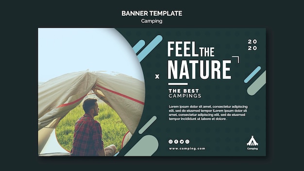 Camping place banner template