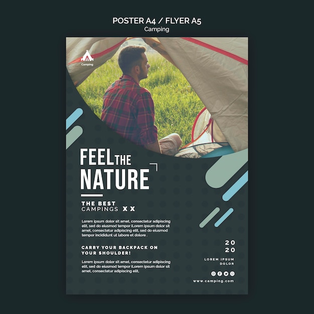 Camping place flyer template