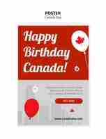 Free PSD canada day celebration poster template