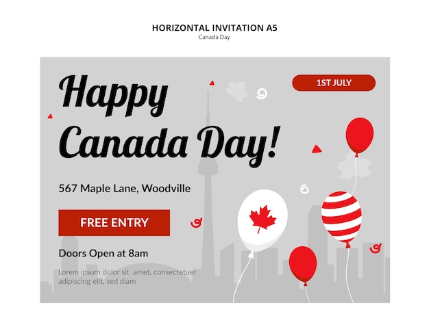 Free PSD canada day celebration template