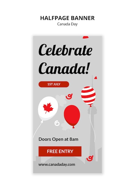 Free PSD canada day celebration template