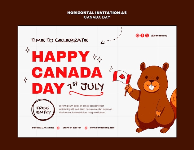 Free PSD canada day template design