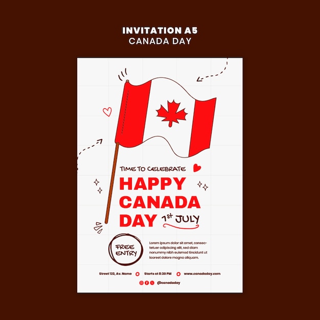 Free PSD canada day template design