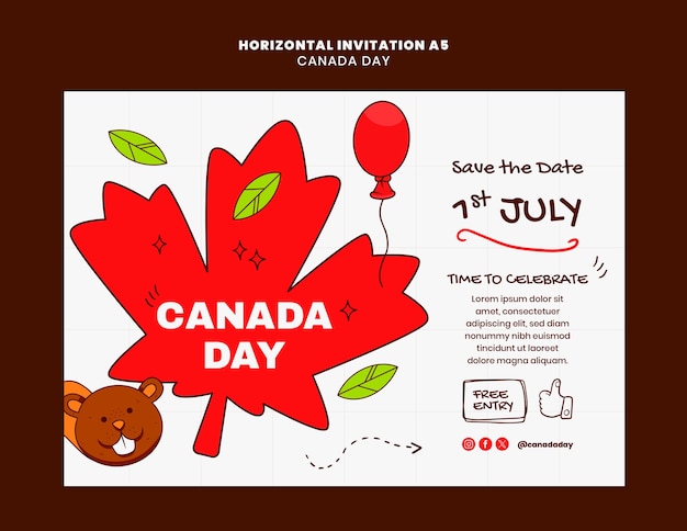 Free PSD canada day template  design