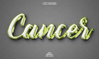 Free PSD cancer 3d editable text effect