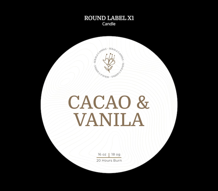 Free PSD candle label template design