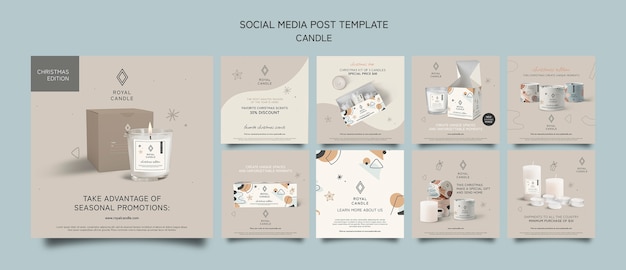 Free PSD candle promotions social media post template