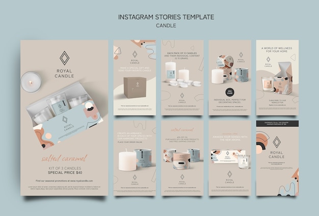 PSD gratuito candele a prezzo speciale storie instagram