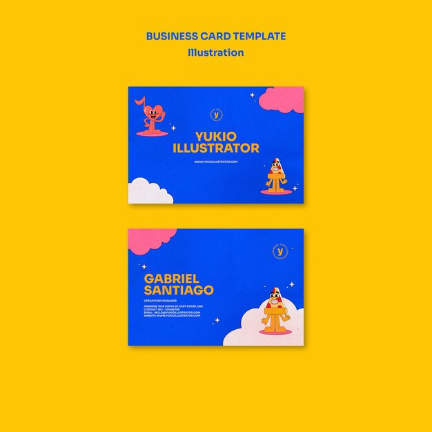 candy colors illustrator business card