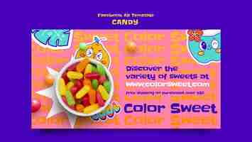 PSD gratuito design del modello di annuncio facebook candy